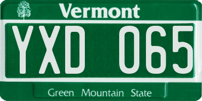 VT license plate YXD065
