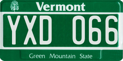 VT license plate YXD066