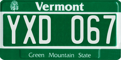 VT license plate YXD067