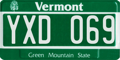 VT license plate YXD069