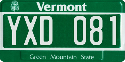 VT license plate YXD081