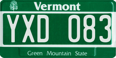 VT license plate YXD083