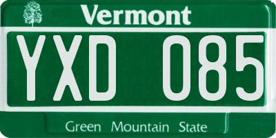 VT license plate YXD085