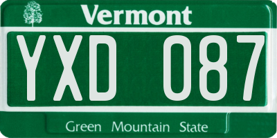 VT license plate YXD087