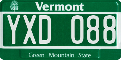VT license plate YXD088