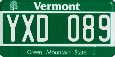 VT license plate YXD089