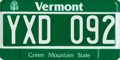 VT license plate YXD092