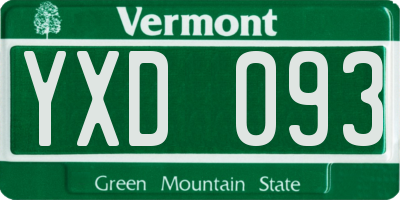 VT license plate YXD093