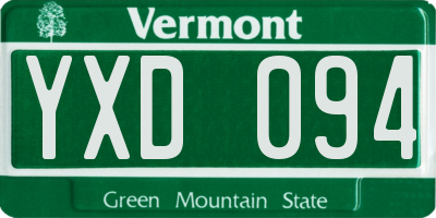 VT license plate YXD094