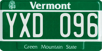 VT license plate YXD096