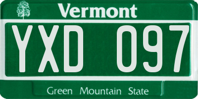 VT license plate YXD097