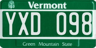 VT license plate YXD098