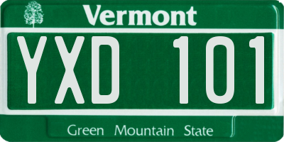 VT license plate YXD101
