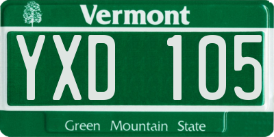 VT license plate YXD105