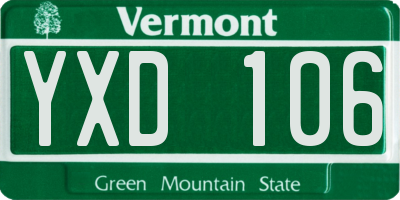 VT license plate YXD106