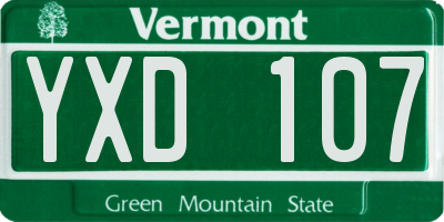 VT license plate YXD107