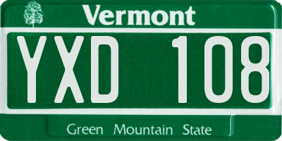 VT license plate YXD108