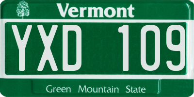 VT license plate YXD109