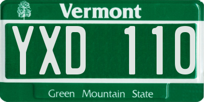 VT license plate YXD110