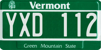 VT license plate YXD112