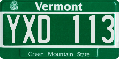 VT license plate YXD113