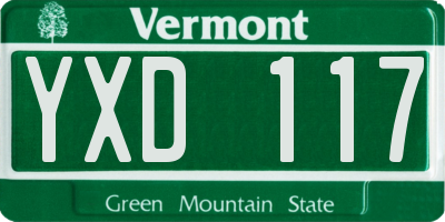 VT license plate YXD117