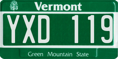 VT license plate YXD119