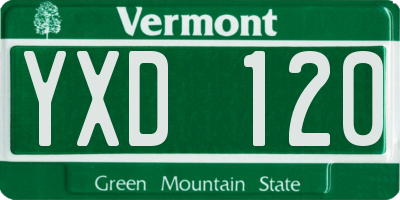 VT license plate YXD120