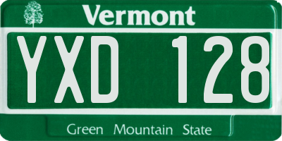 VT license plate YXD128