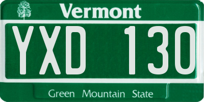 VT license plate YXD130