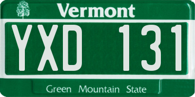 VT license plate YXD131