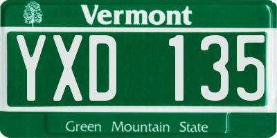 VT license plate YXD135