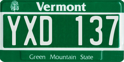 VT license plate YXD137