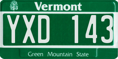 VT license plate YXD143
