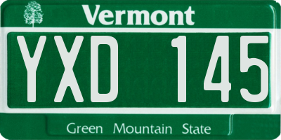 VT license plate YXD145