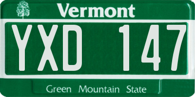 VT license plate YXD147