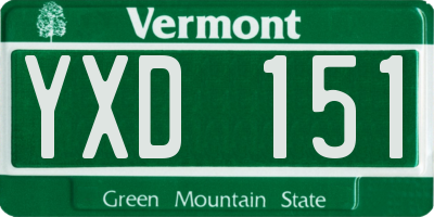 VT license plate YXD151