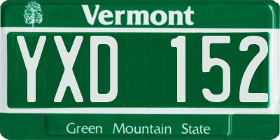 VT license plate YXD152