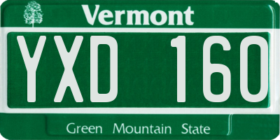VT license plate YXD160