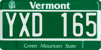 VT license plate YXD165
