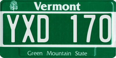 VT license plate YXD170