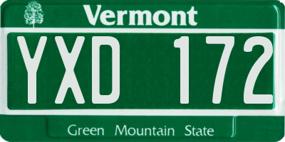VT license plate YXD172
