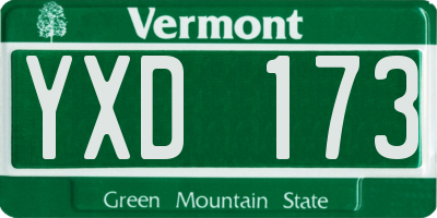 VT license plate YXD173