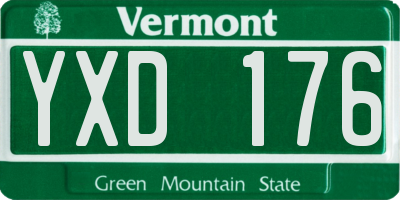 VT license plate YXD176