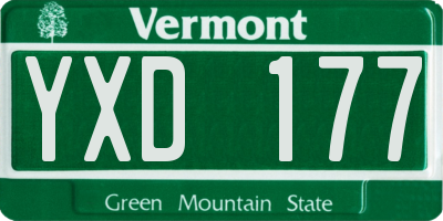 VT license plate YXD177