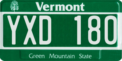 VT license plate YXD180