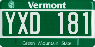 VT license plate YXD181