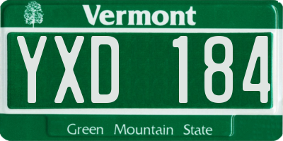 VT license plate YXD184