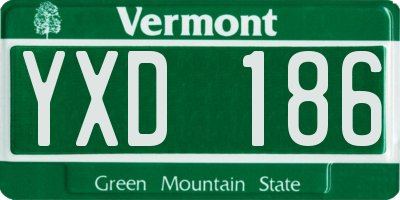 VT license plate YXD186