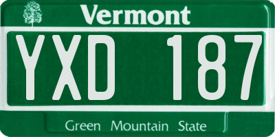VT license plate YXD187